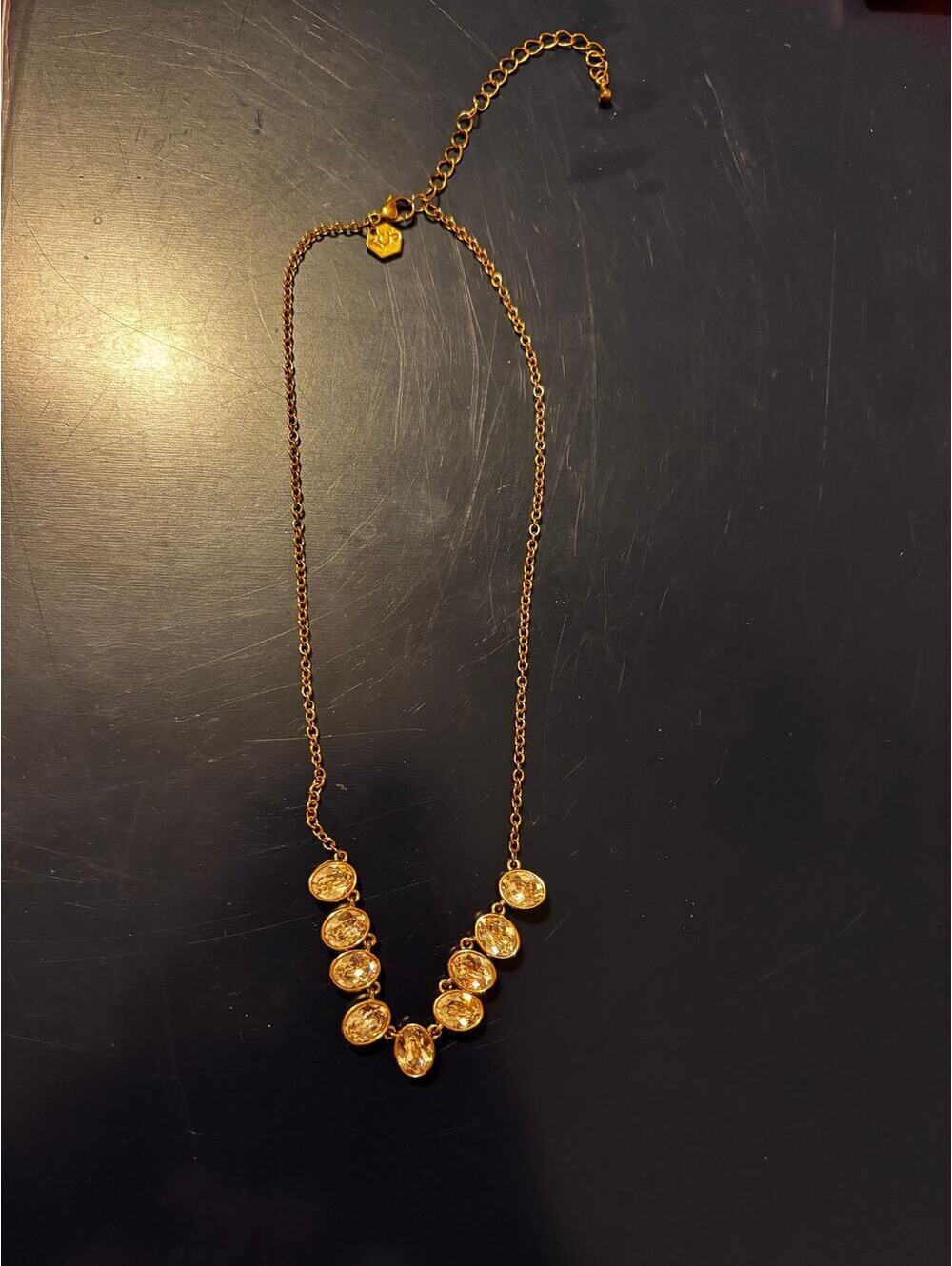 Touchstone Crystal by Swarovski EUC Women's Gold Tone Necklace 7.5"